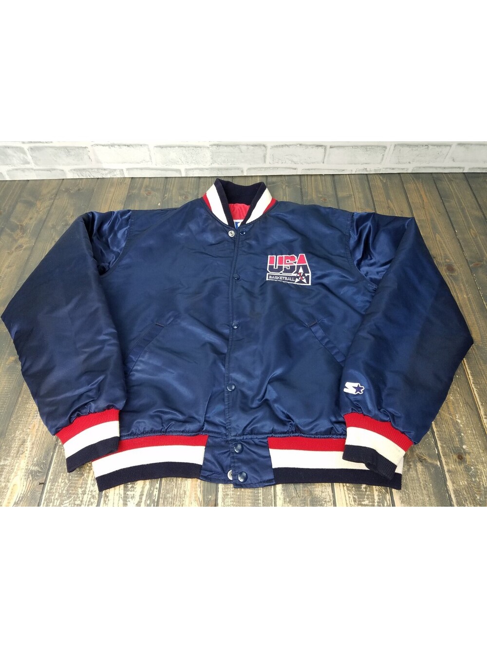 Vintage 90's Starter Dream Team NBA Satin Jacket Men's L Made In USA Team USA